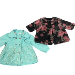 Floral Jacket Girls 0-6M Lot of 2 Easter Spring Party Lightweight